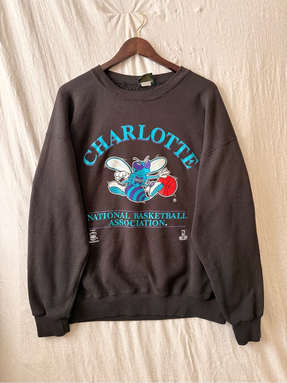 Charlotte Hornets Black Graphic Crewneck Sweatshirt